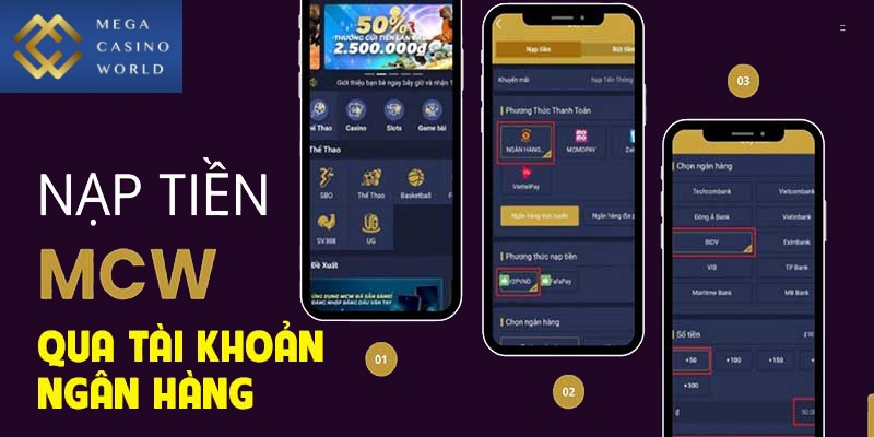 Nạp tiền MCW qua tài khoản ngân hàng